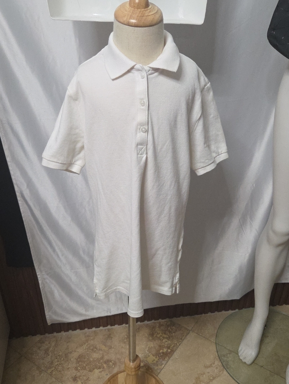 French Toast White Polo with Navy and Red Trim Size 10 To 12 Yerars [1741]